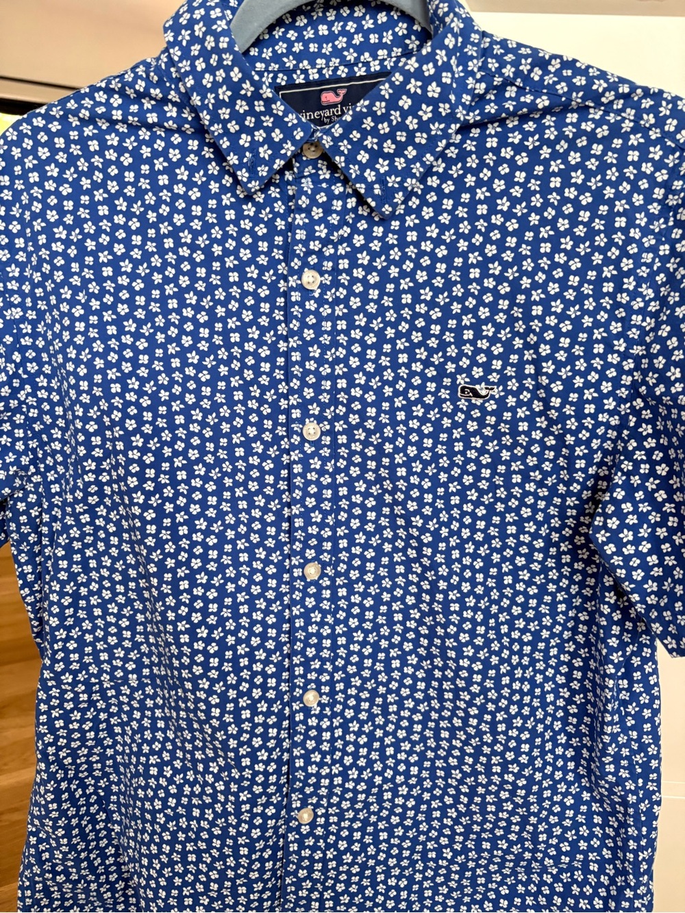 Vineyard Vines Blue Hawaiian slim fit Whale shirt M